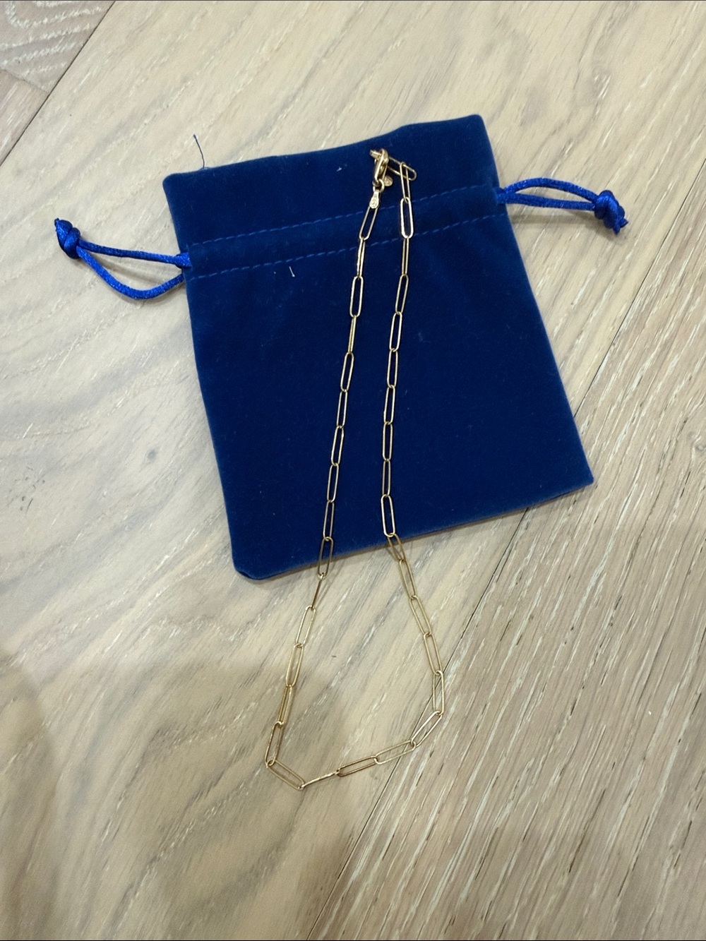 Authentic 14k large paper clip necklace